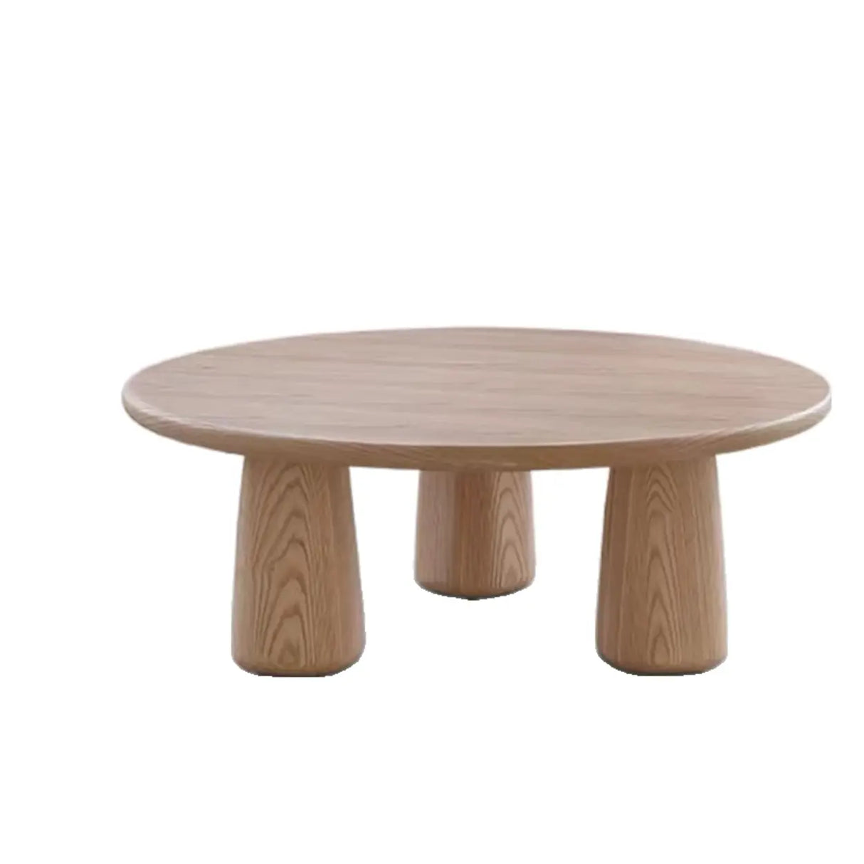 Scandinavian Round Natural Wood 3 Leg Coffee Table Image - 5