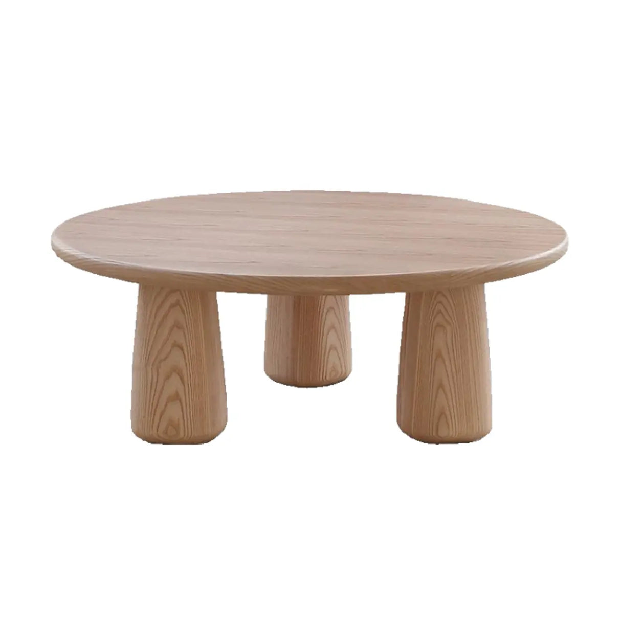 Scandinavian Round Natural Wood 3 Leg Coffee Table Image - 8