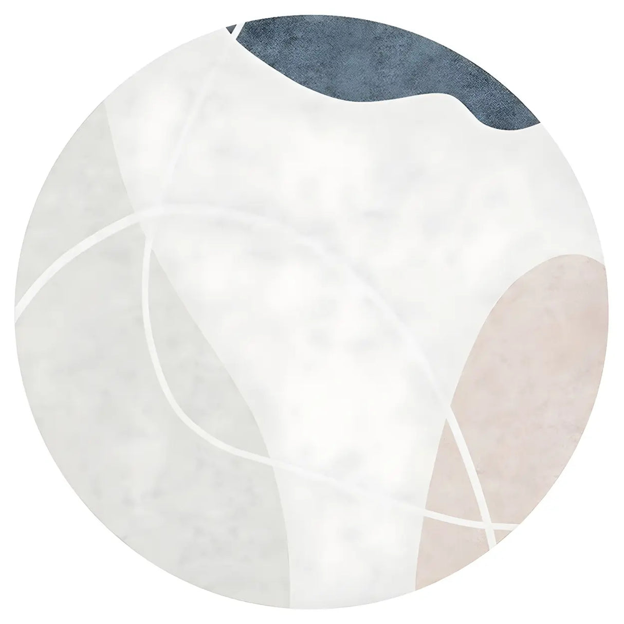 Scandinavian Round Polyester Green Bedroom Anti-Slip Rug Image - 3