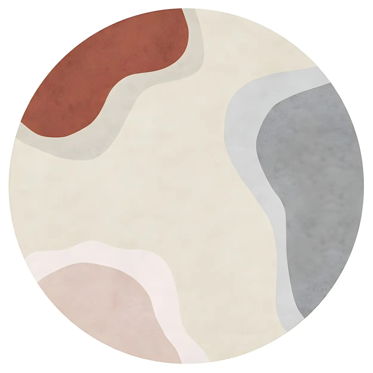 Scandinavian Round Polyester Green Bedroom Anti-Slip Rug Image - 9