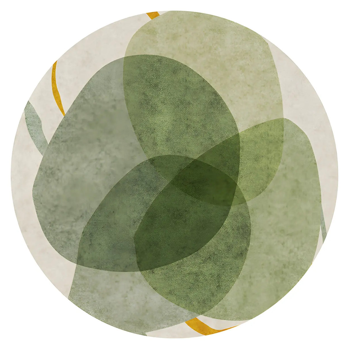 Scandinavian Round Polyester Green Bedroom Anti-Slip Rug Image - 10