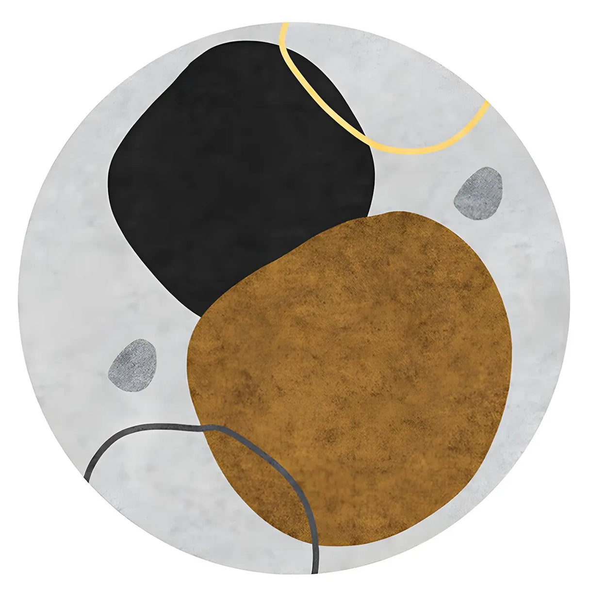 Scandinavian Round Polyester Green Bedroom Anti-Slip Rug Image - 5