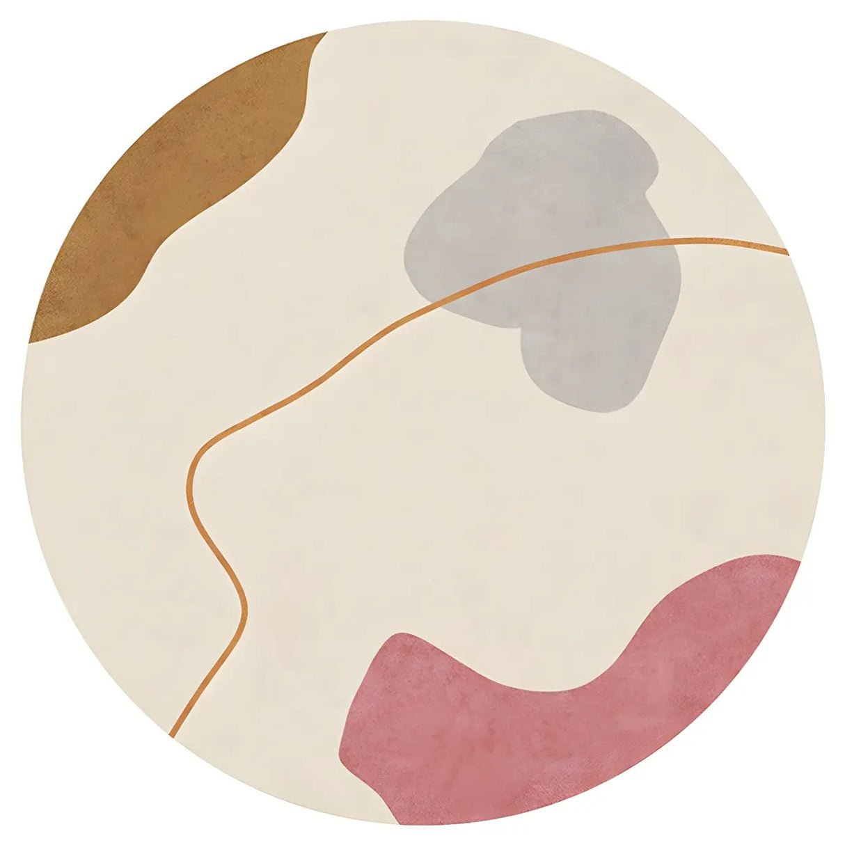 Scandinavian Round Polyester Green Bedroom Anti-Slip Rug Image - 11