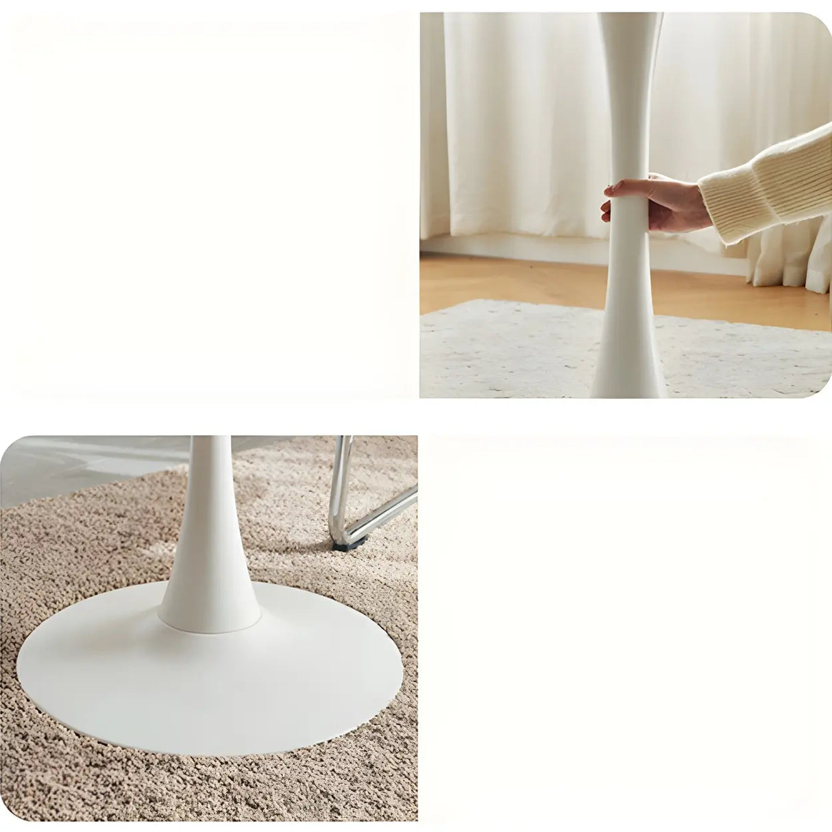 Scandinavian Round Wood Natural Dining Table Image - 5