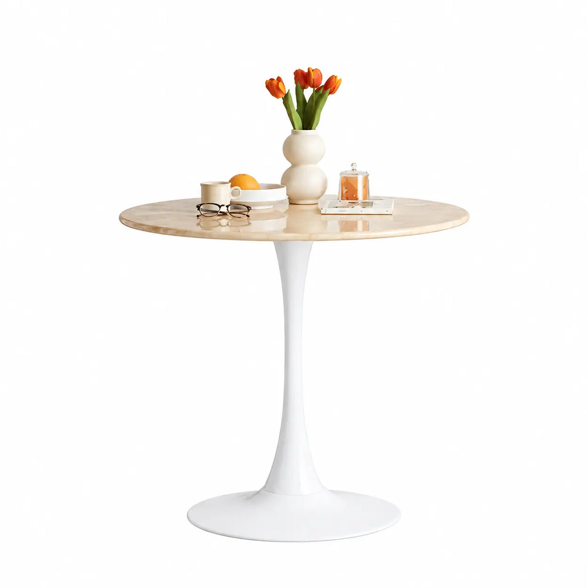 Scandinavian Round Wood Natural Dining Table Image - 7