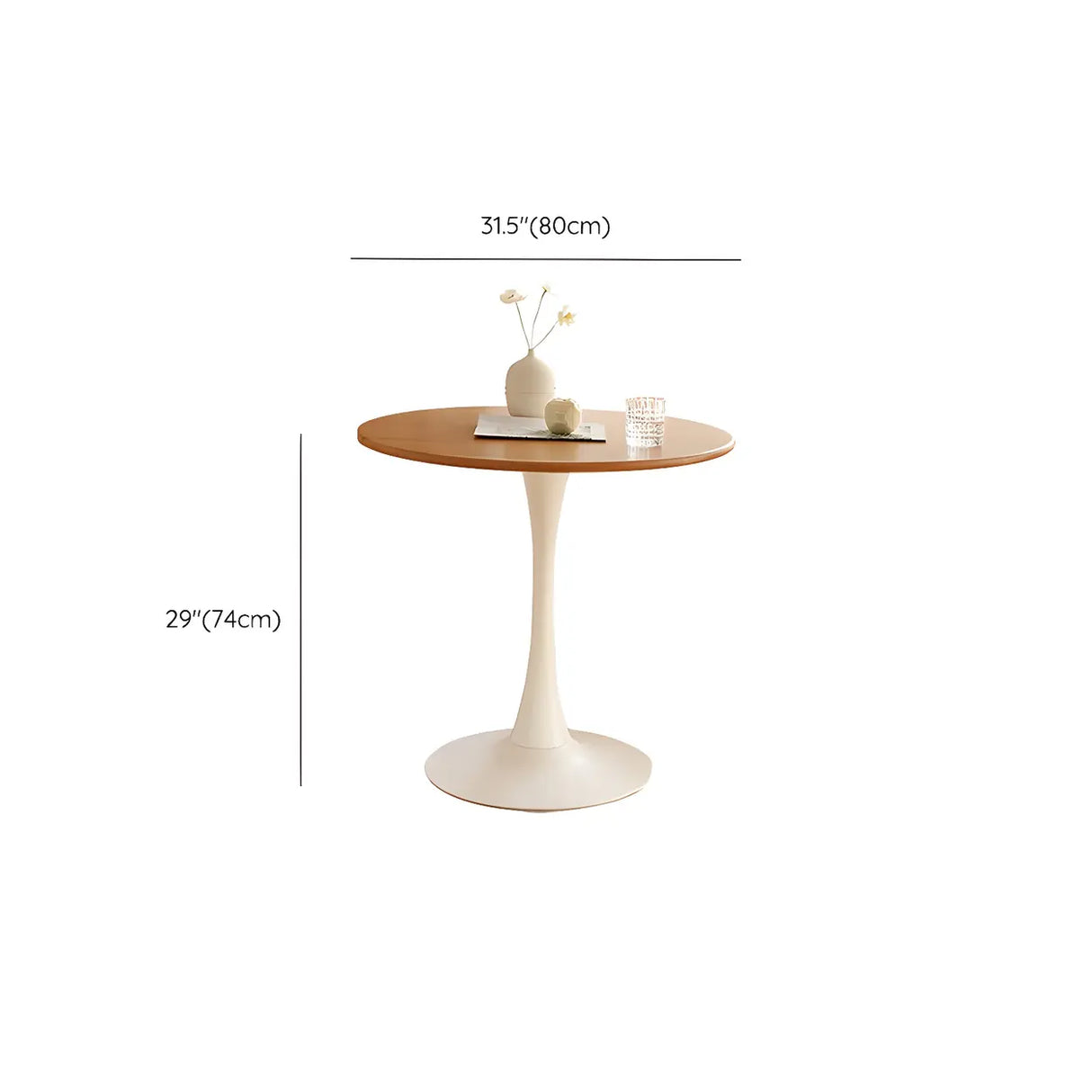Scandinavian Round Wood Natural Dining Table Image - 11