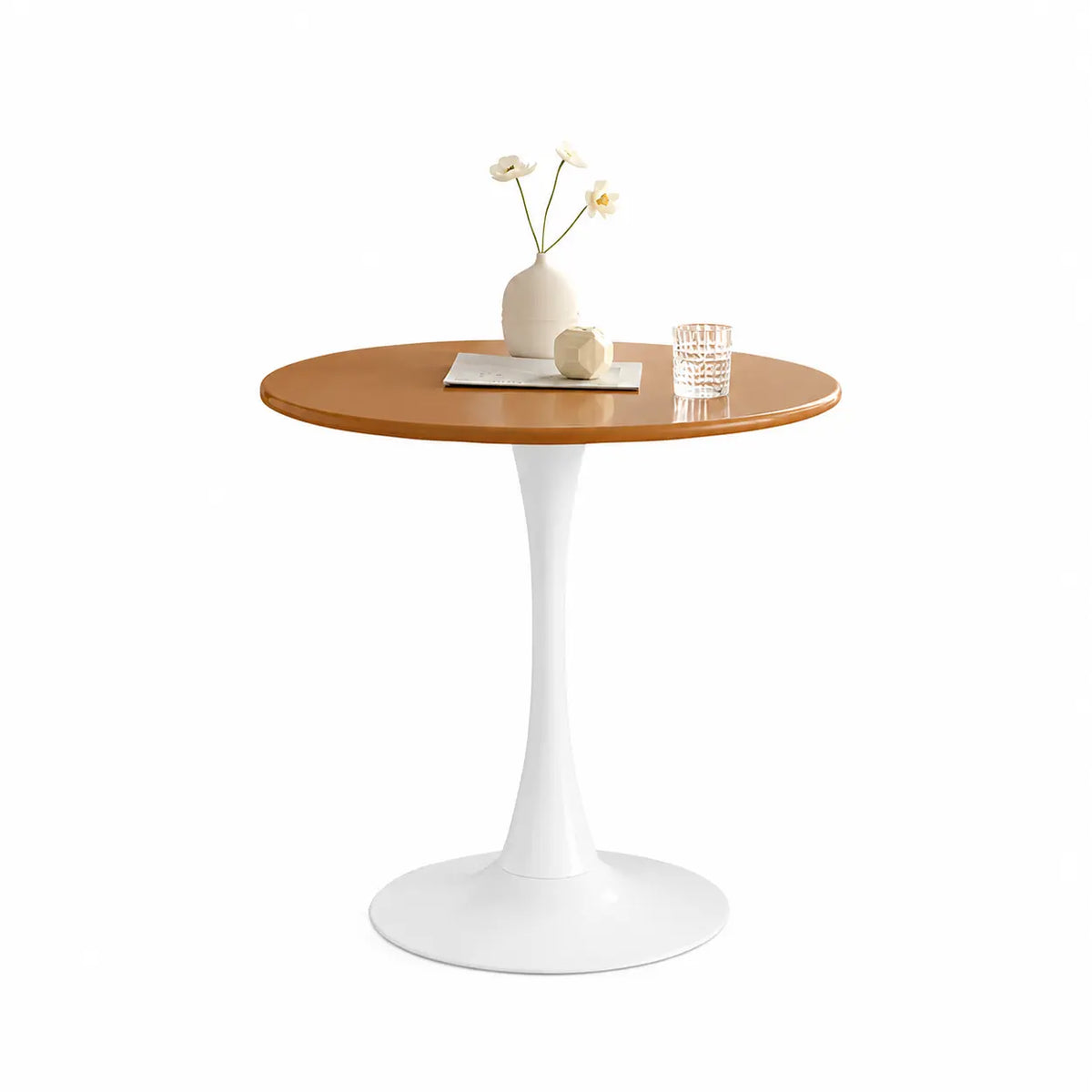 Scandinavian Round Wood Natural Dining Table Image - 8