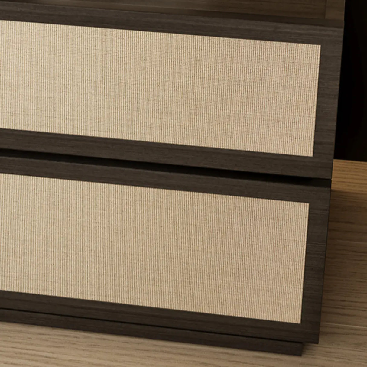 Scandinavian Rustic Wood 2-Drawer Natural Finish Nightstand Image - 8