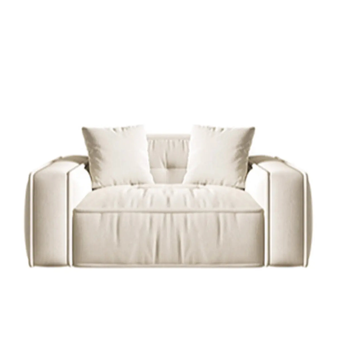 Scandinavian Sherpa Fabric Square Arm Tufted Back Sofa Image - 7