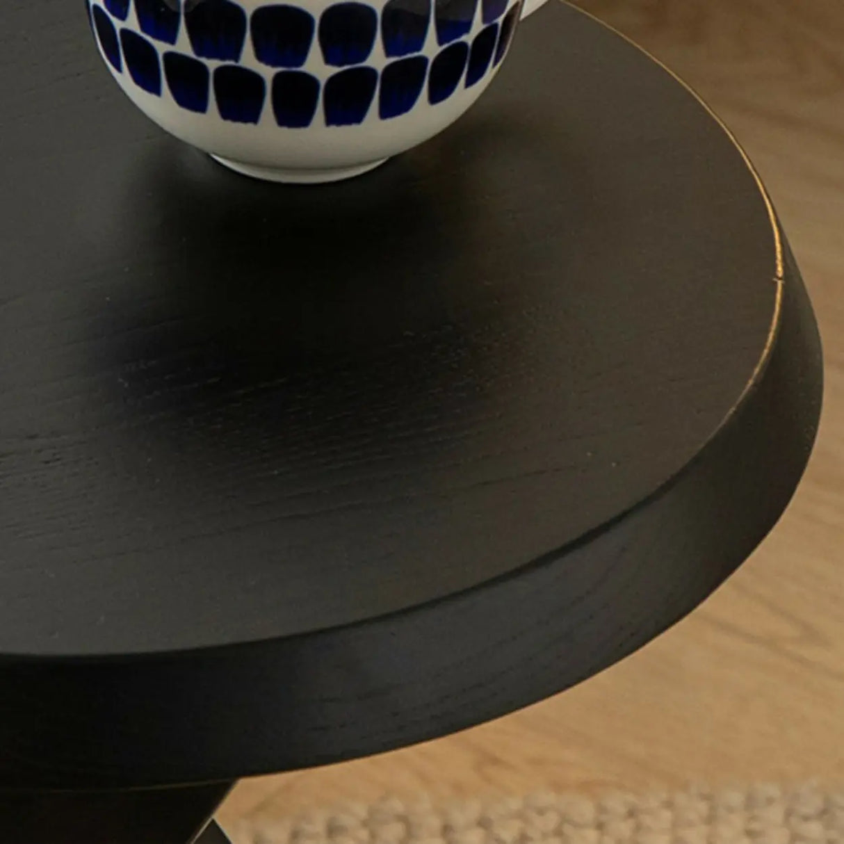 Scandinavian Small Wood Tripod Cross Legs Side Table Image - 10