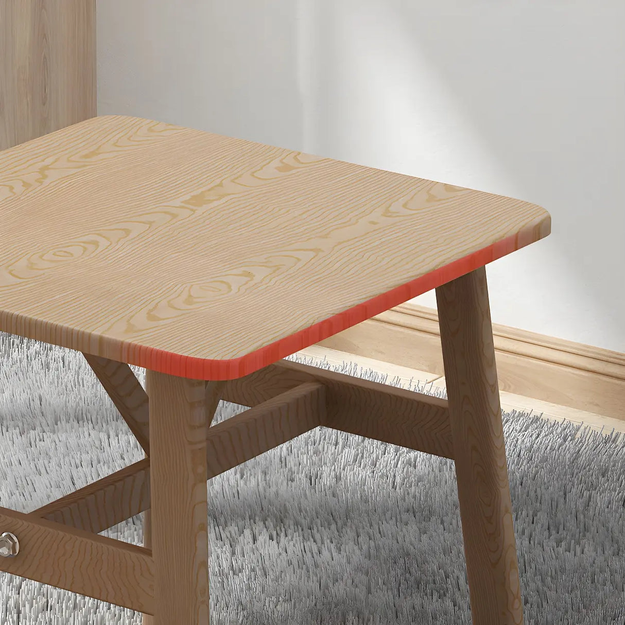 Scandinavian Square Wooden Natural Dining Table Image - 10