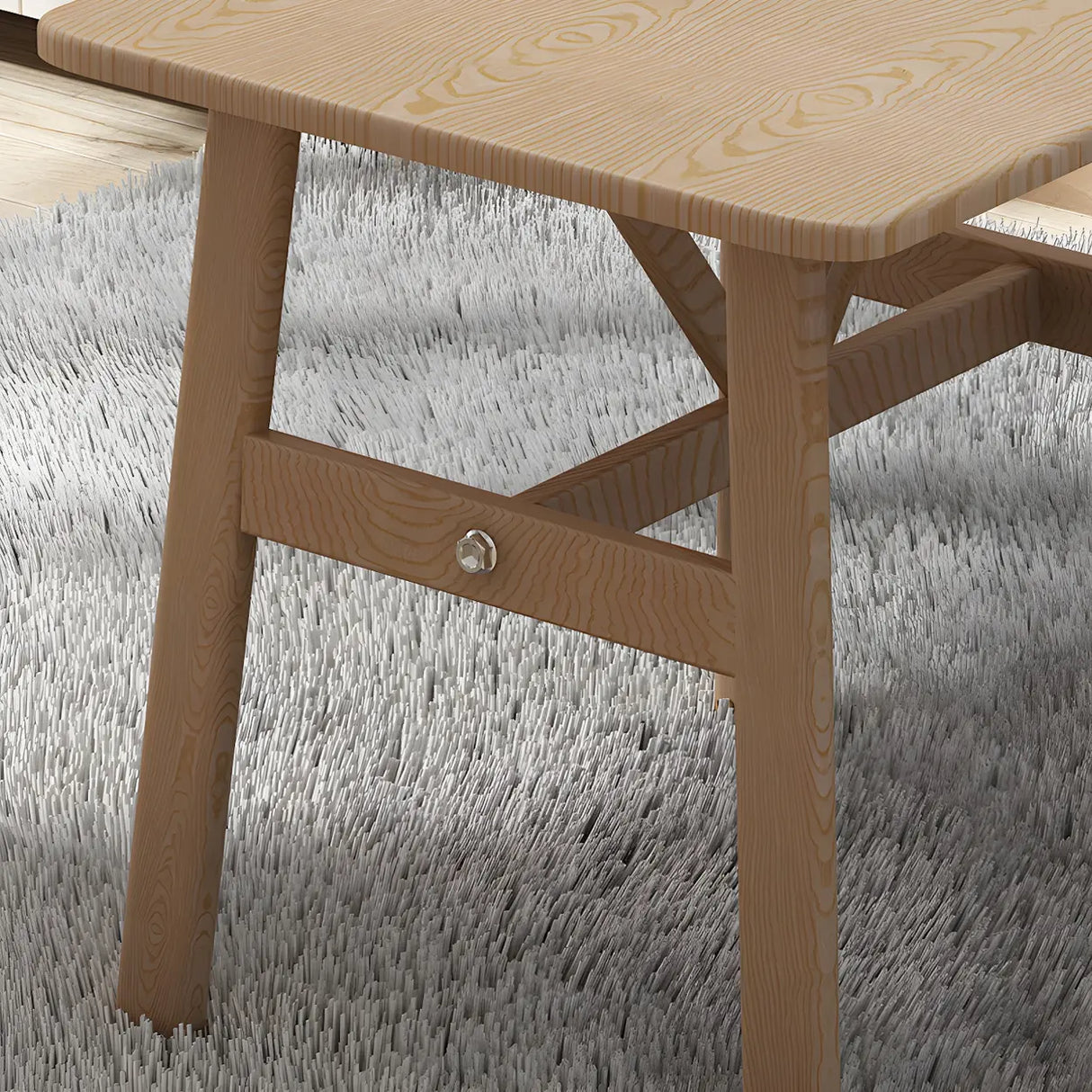 Scandinavian Square Wooden Natural Dining Table Image - 12