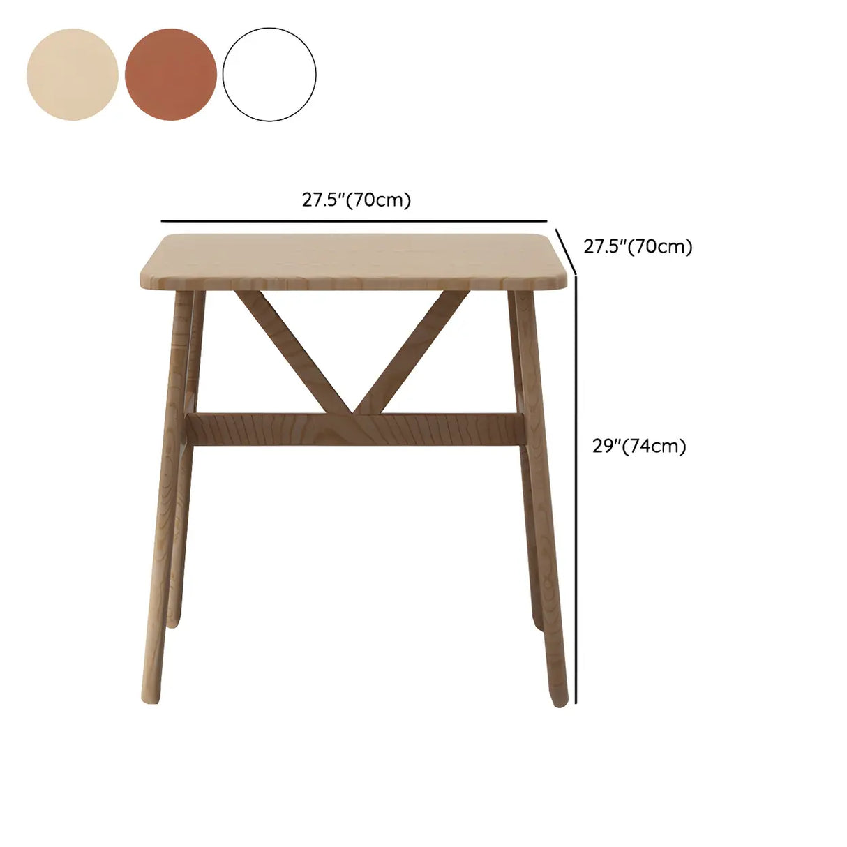 Scandinavian Square Wooden Natural Dining Table Image - 15