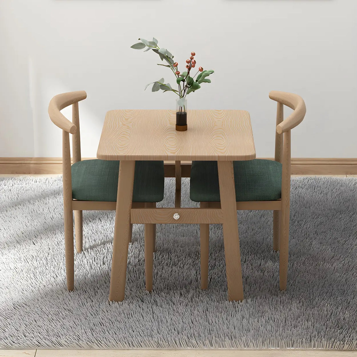 Scandinavian Square Wooden Natural Dining Table Image - 4