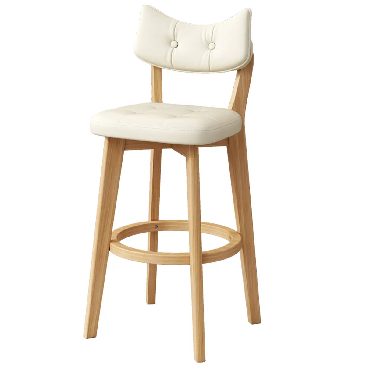 Scandinavian Upholstered Bar Stool with Curved Back Image - 8