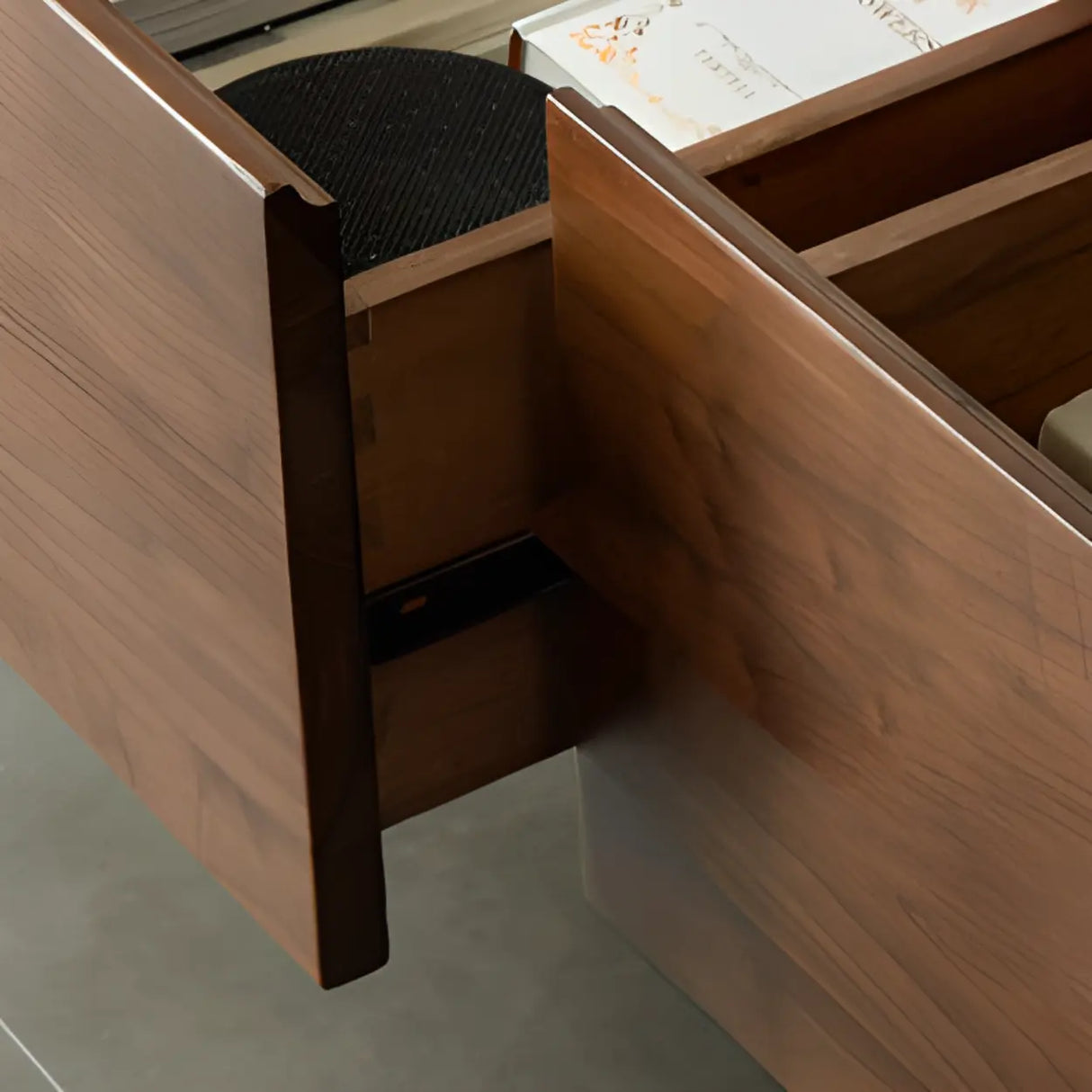 Scandinavian Walnut Sideboard with Drawers TV Stand Image - 6