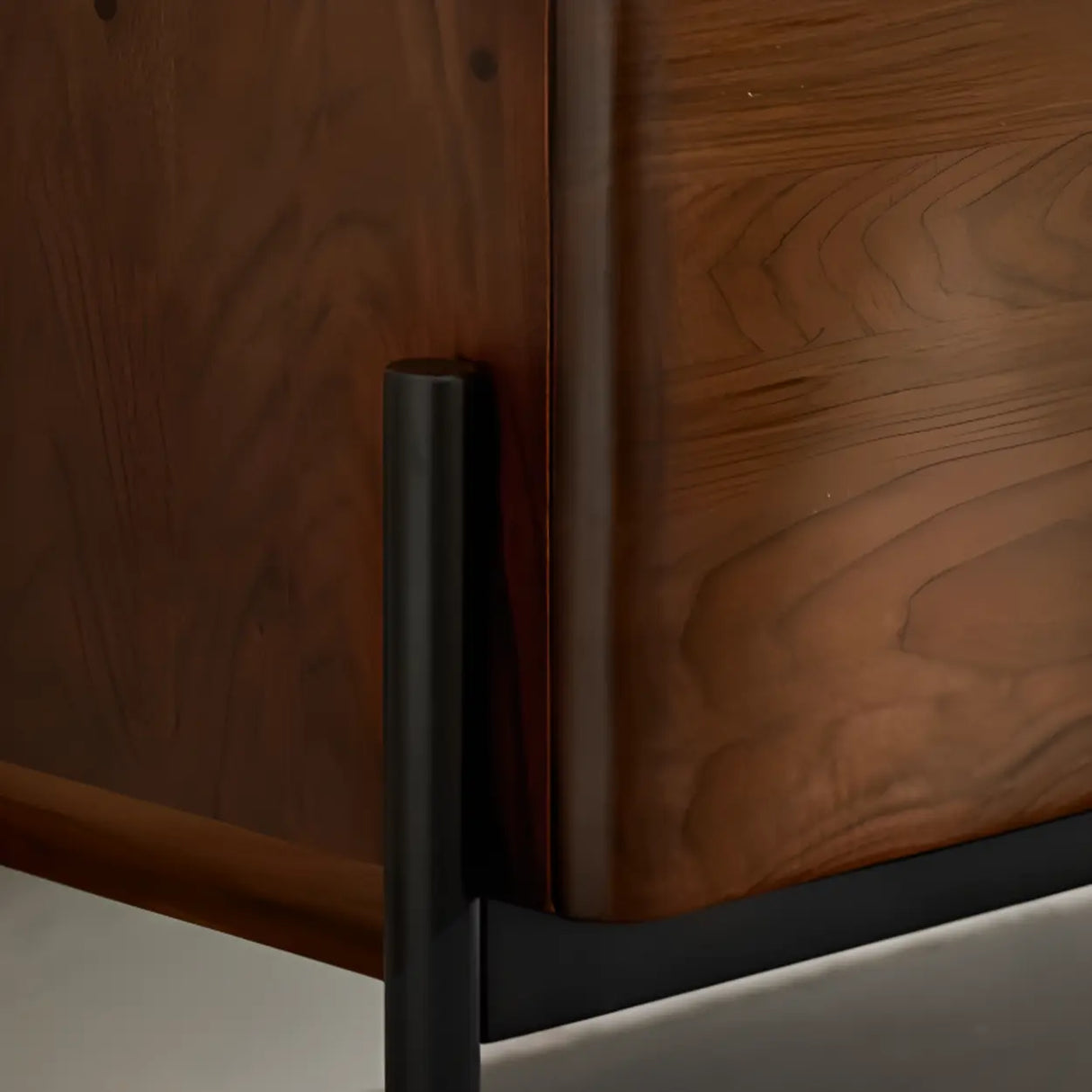 Scandinavian Walnut Sideboard with Drawers TV Stand Image - 7