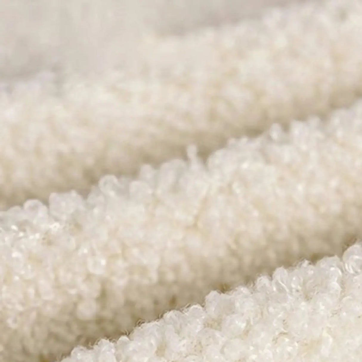 Scandinavian White Sherpa Fabric Concealed Support Sofa Image - 8