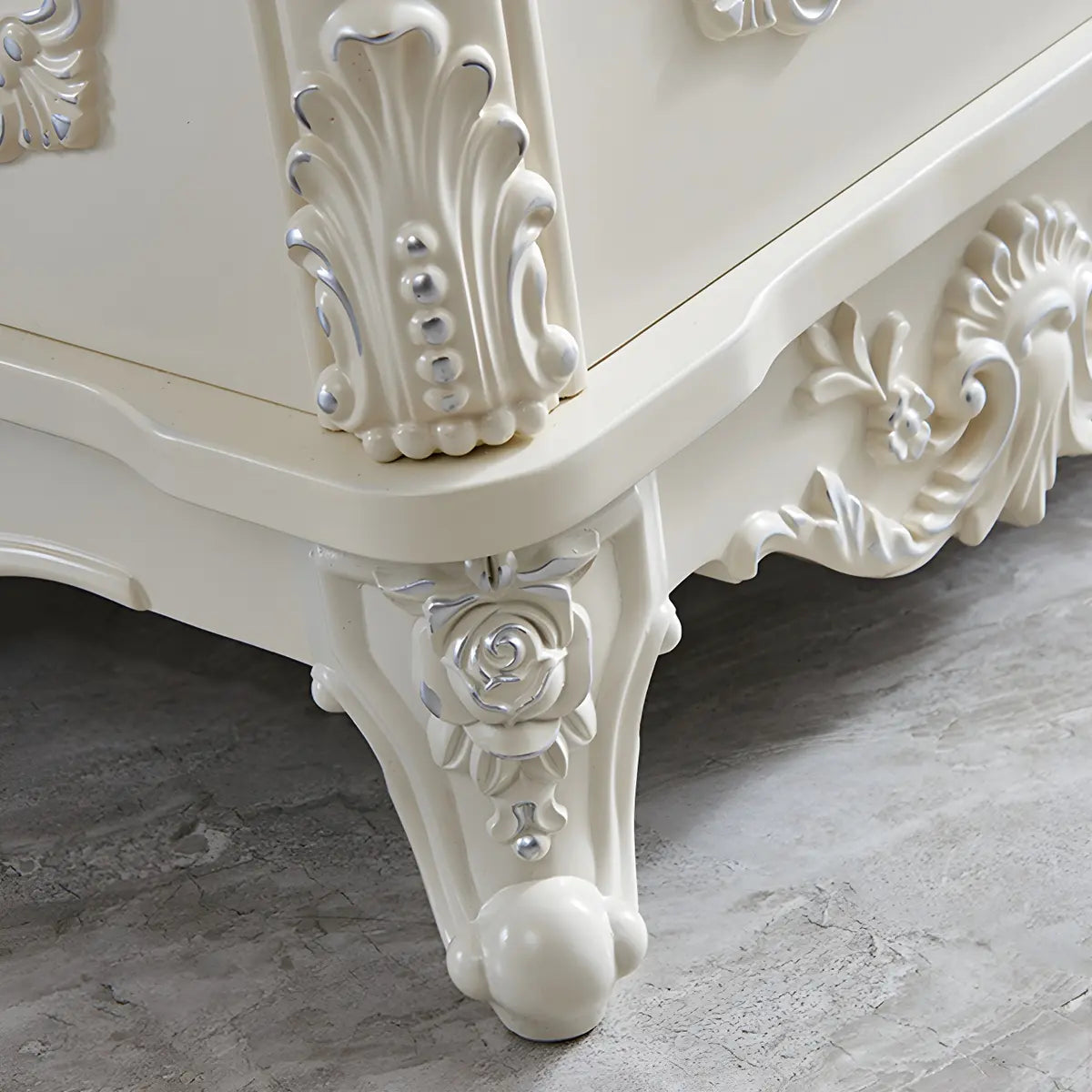 Scandinavian White Wood Drawers Storage Computer Desk Image - 10