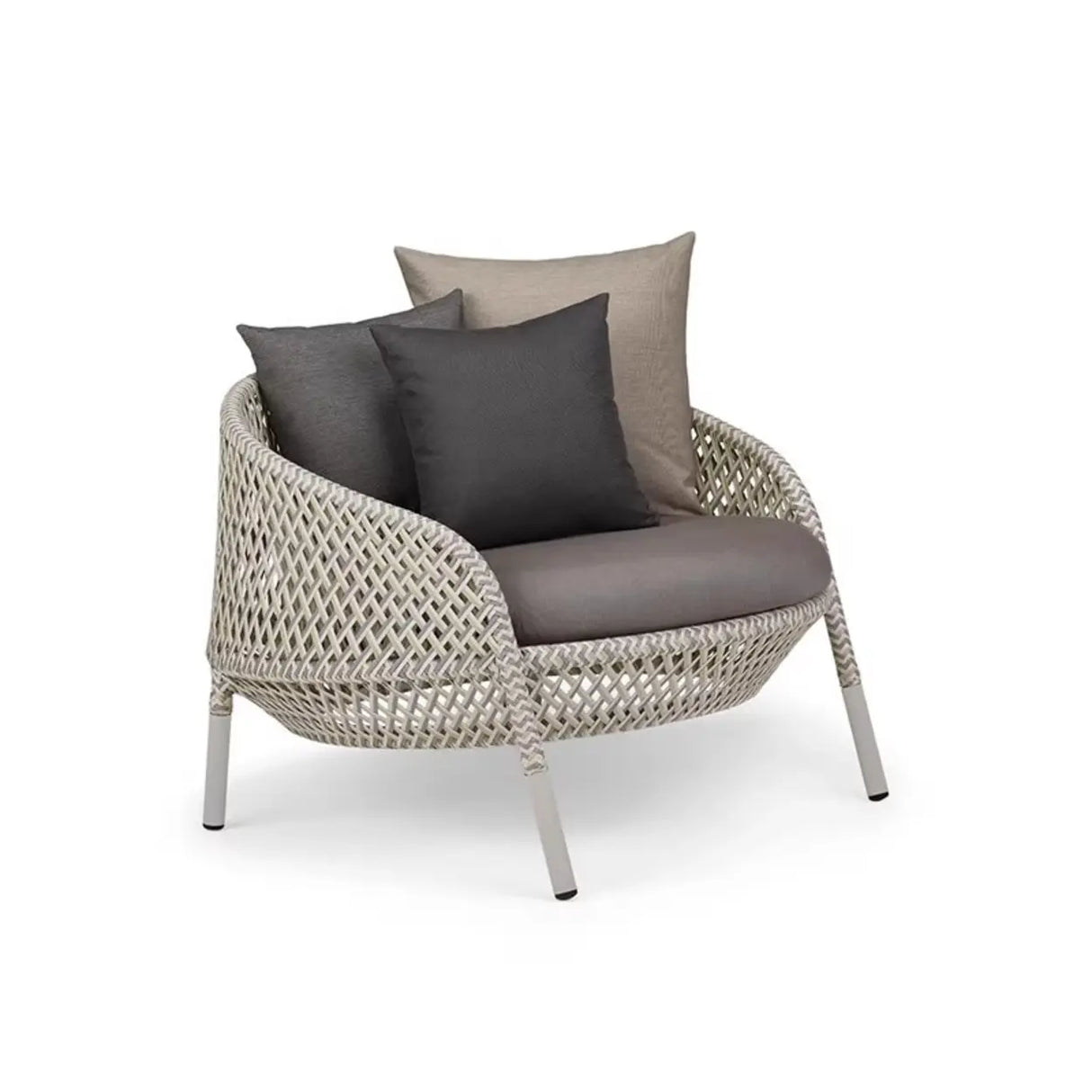 Scandinavian Wicker Gray Patio Sofa Set with Cushions Image - 11