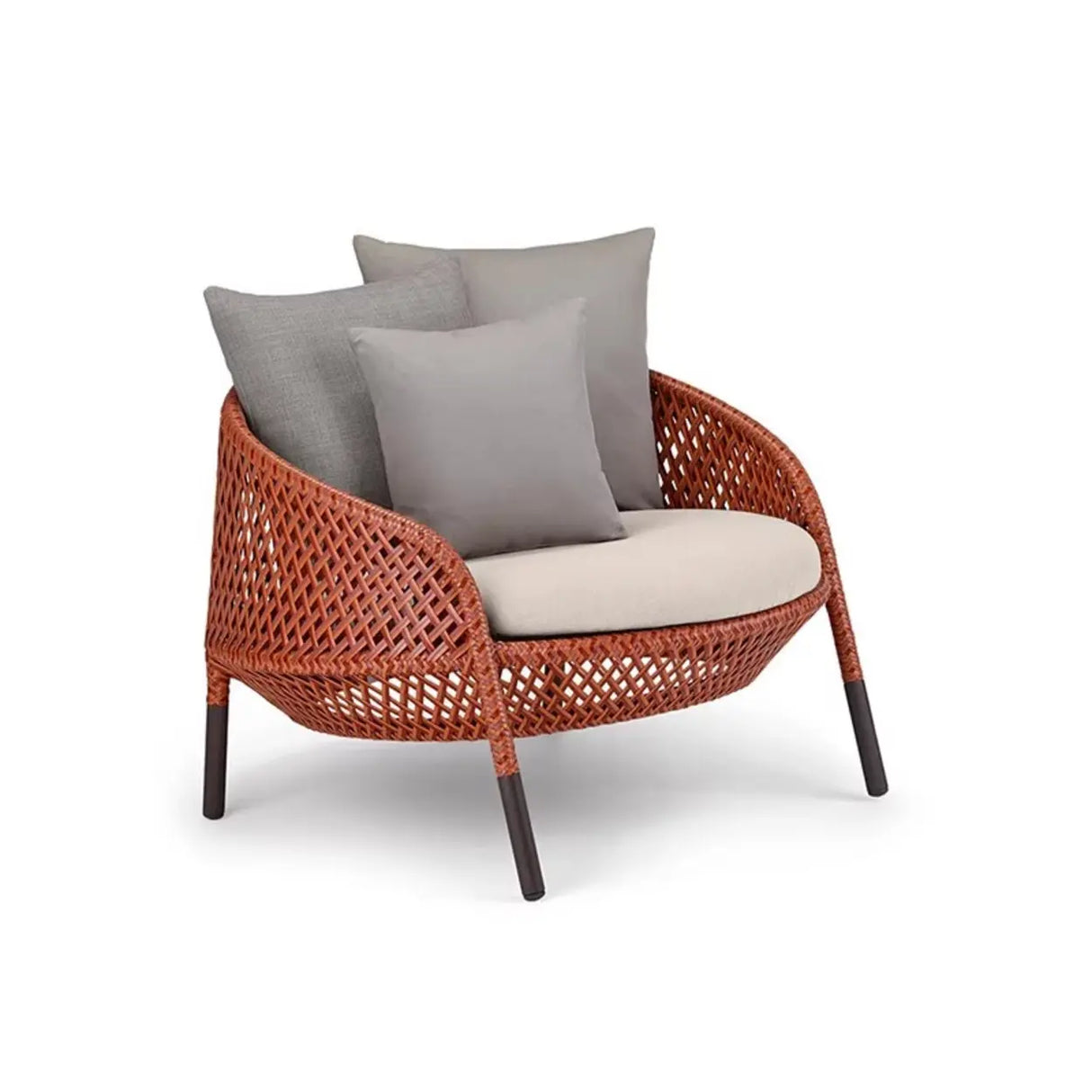 Scandinavian Wicker Gray Patio Sofa Set with Cushions Image - 7