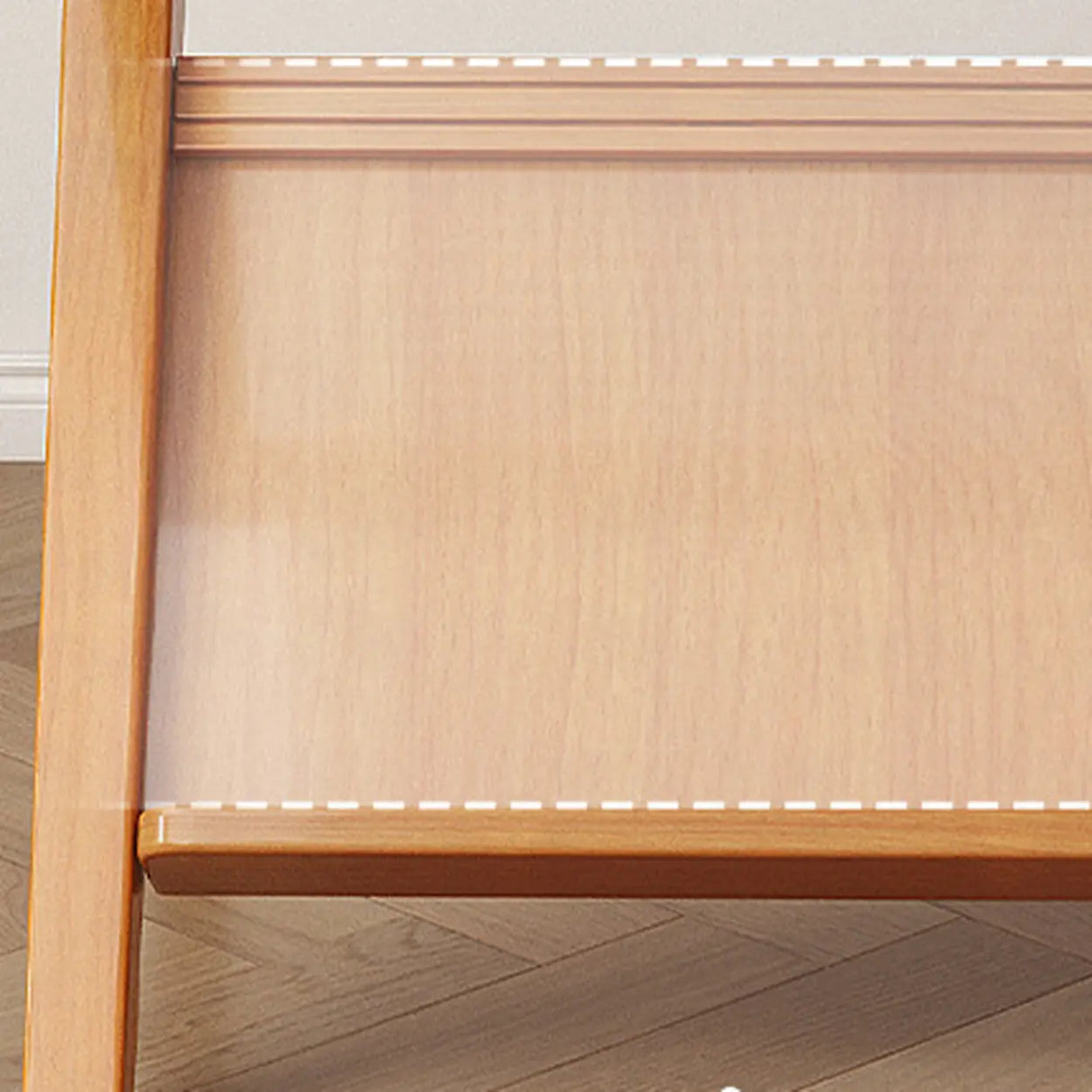 Scandinavian Wood and Glass Side Table with Storage Shelf Image - 8