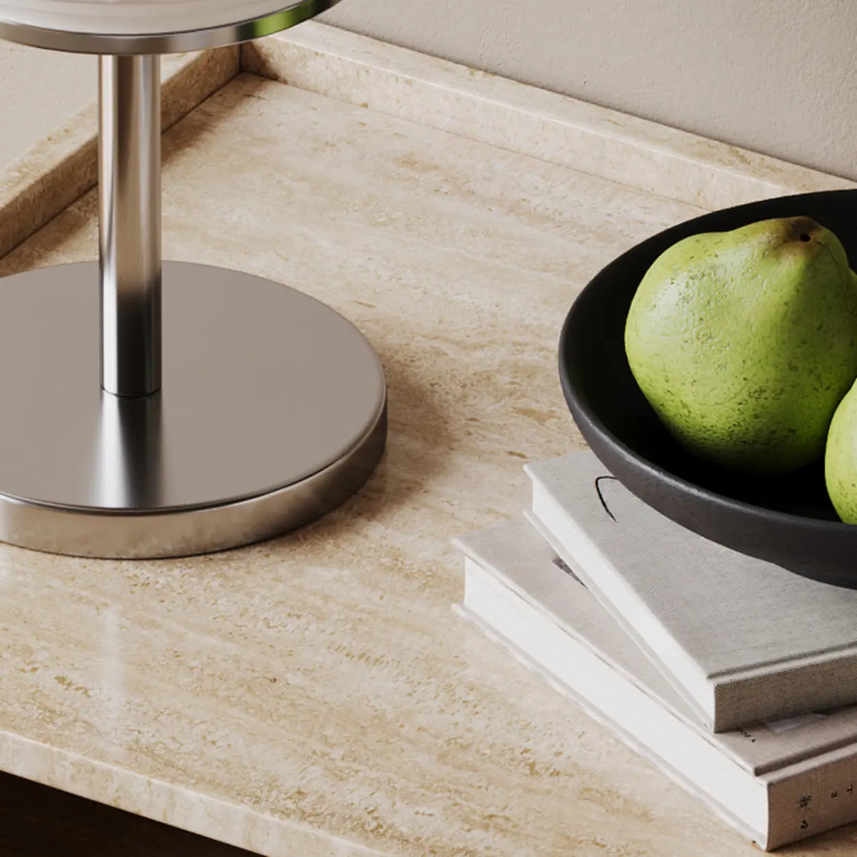 Scandinavian Wood Brown and Beige Nightstand with Drawers Image - 10