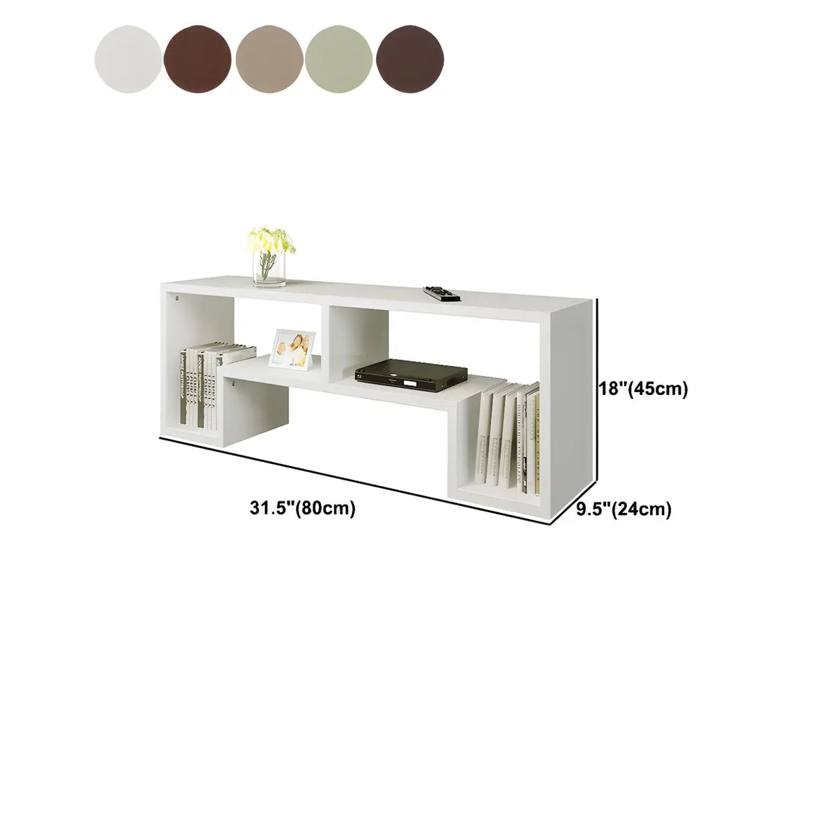 Scandinavian Wood Color Open Shelving TV Stand