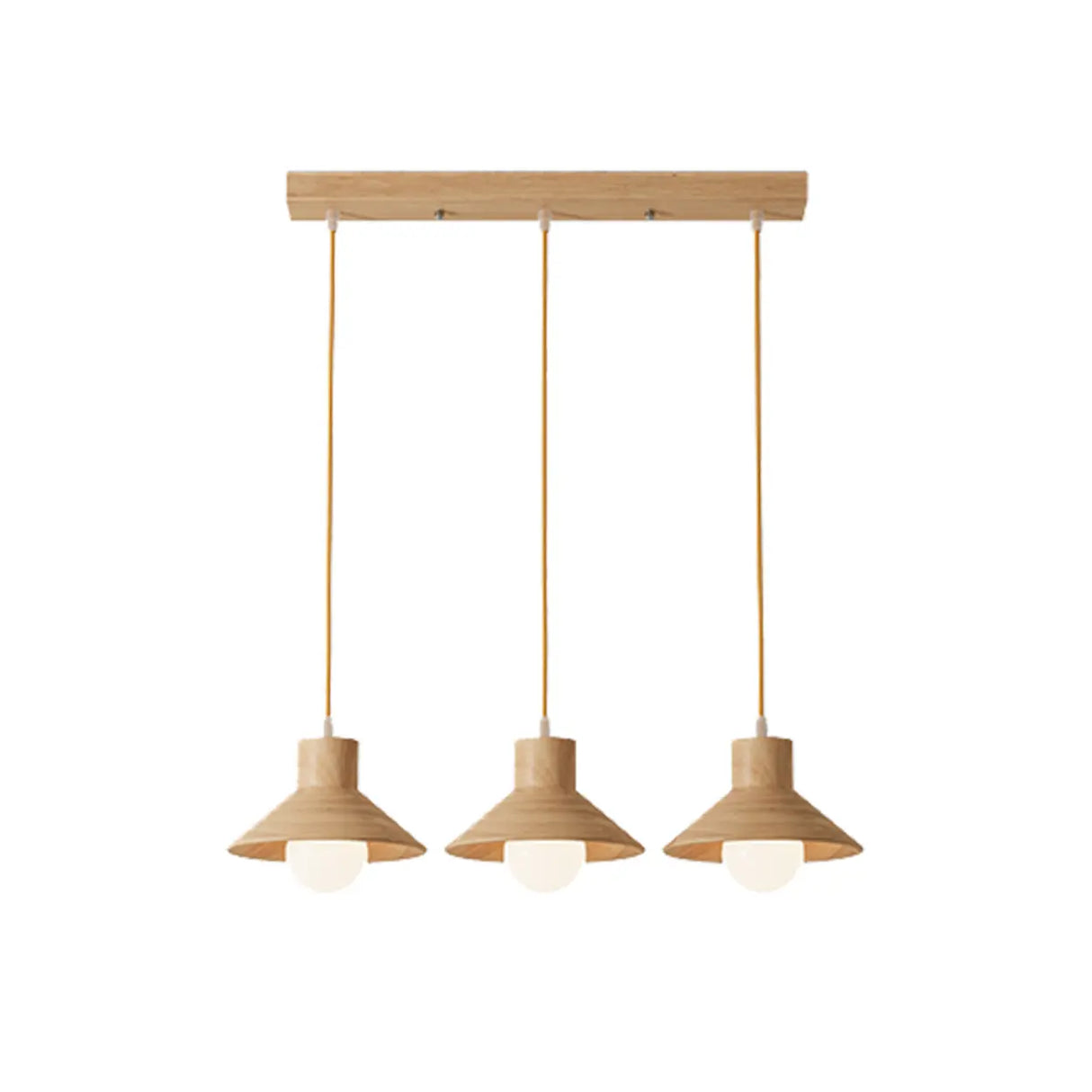 Scandinavian Wood Cone LED Kitchen Island Lights Image - 5