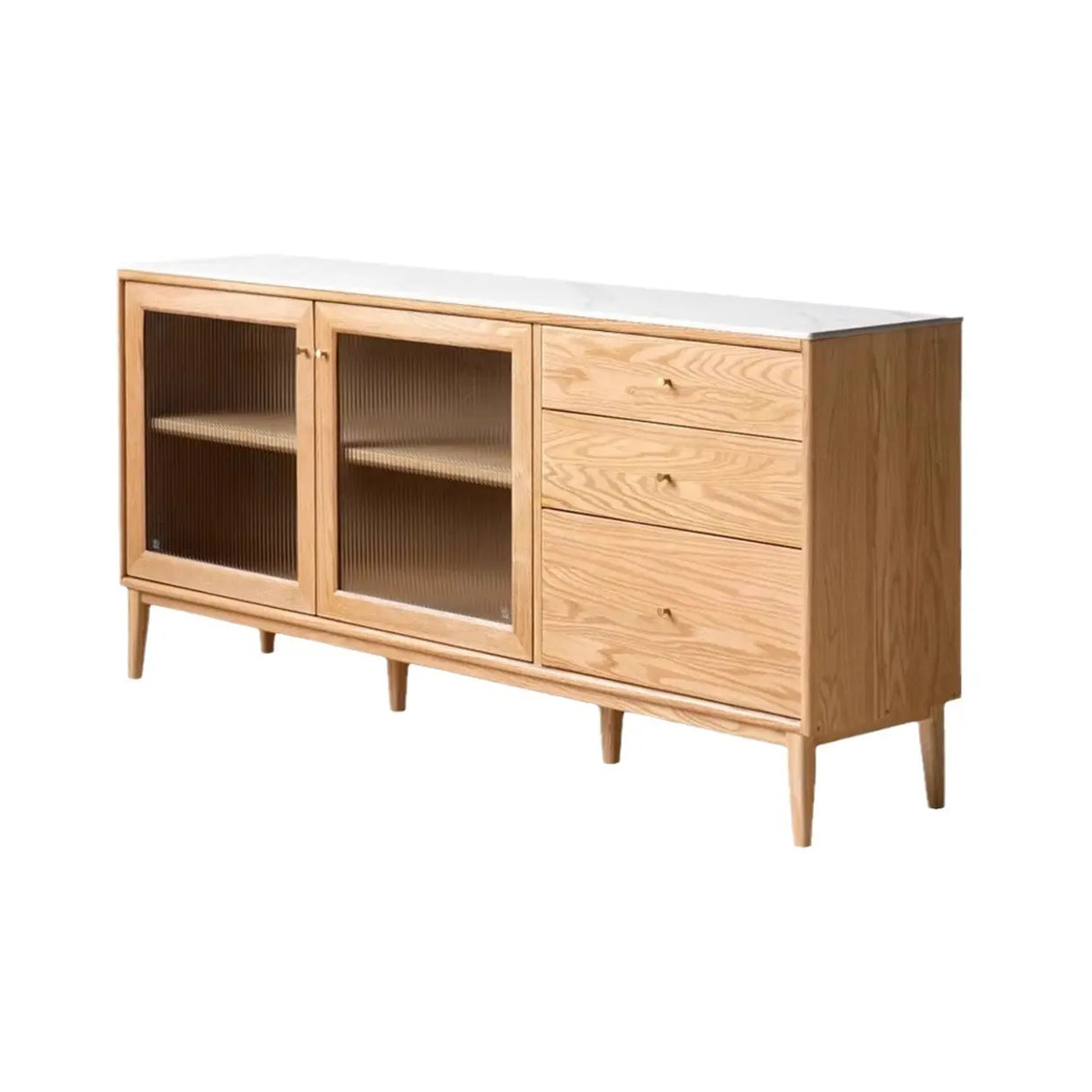 Scandinavian Wood Natural Cabinets Buffet with Storage Image - 4
