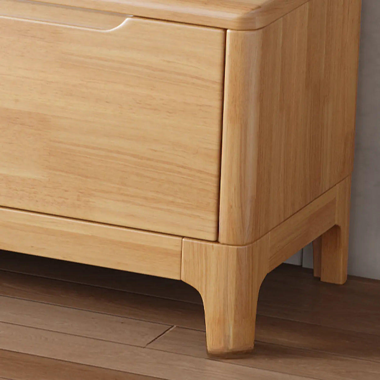 Scandinavian Wood TV Stand with Storage Drawers Image - 8