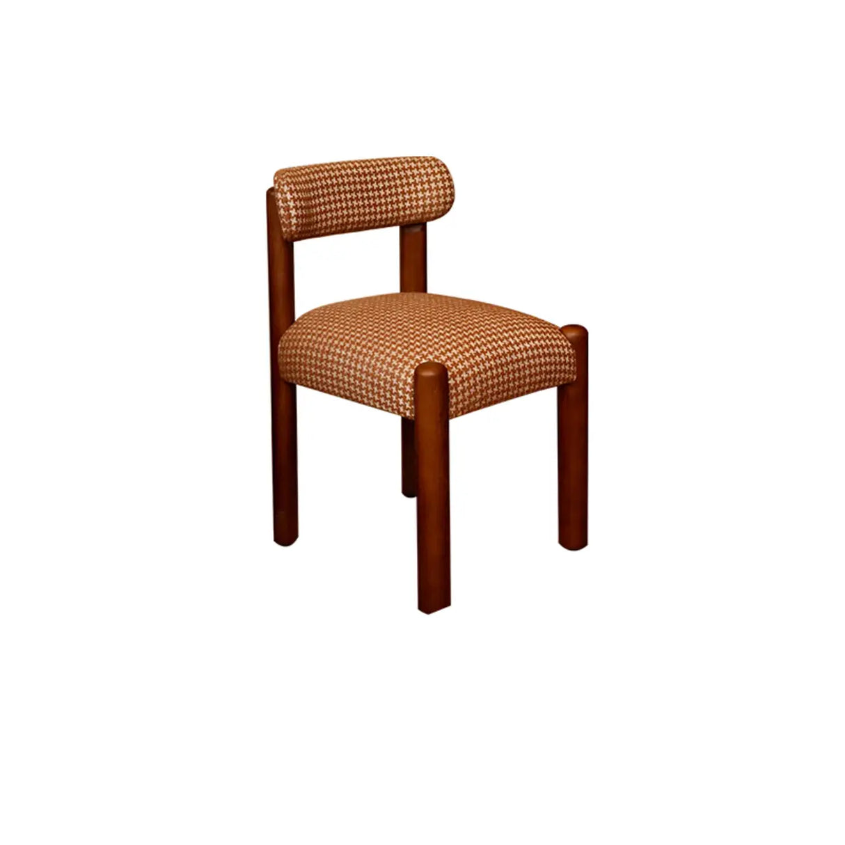Scandinavian Wooden Houndstooth Upholstery Dining Chair Image - 2