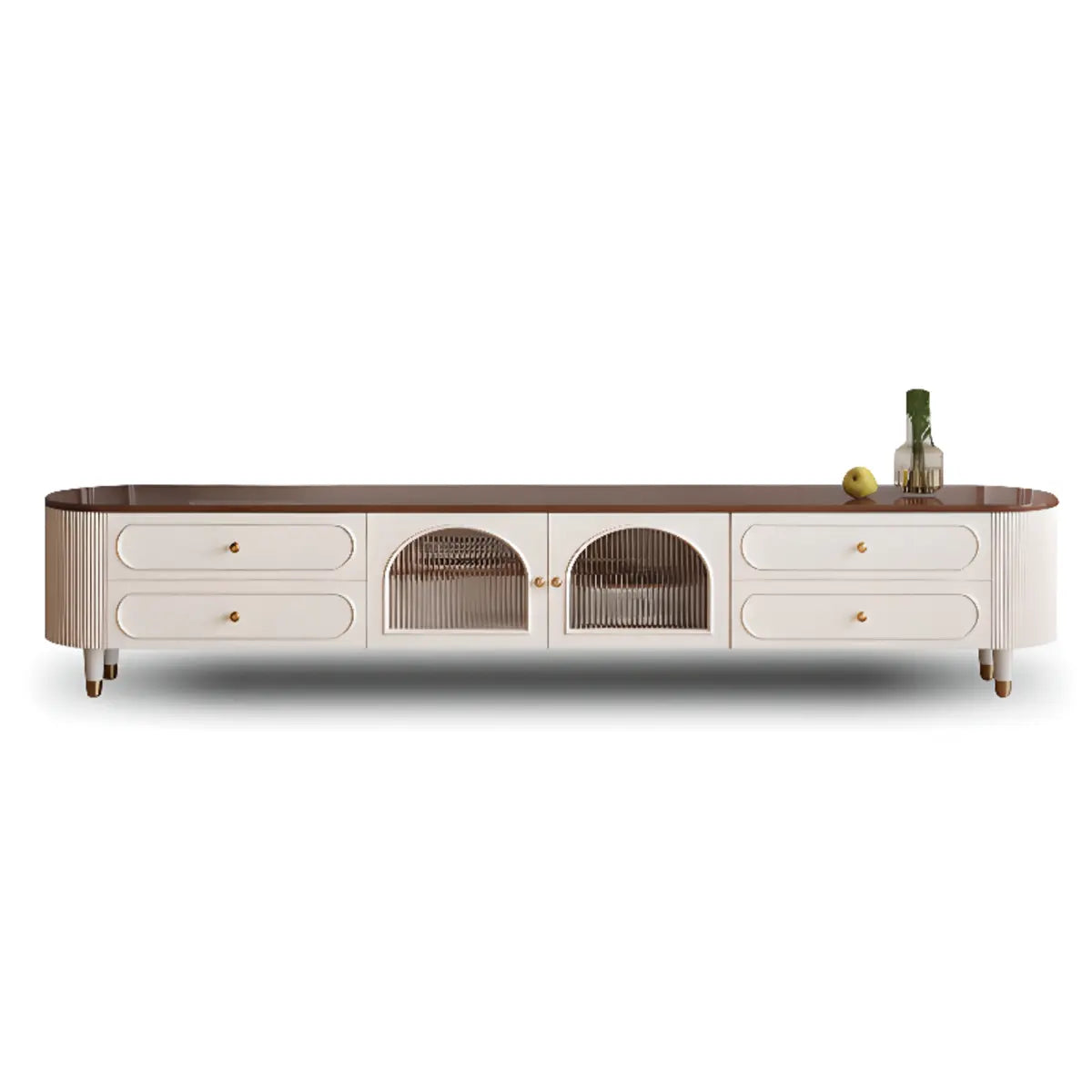 Scandinavian Wooden TV Stand with Cabinet Drawers Image - 6