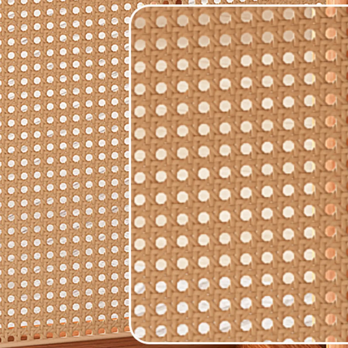 Scandinavian Woven Rattan Compact Round Wood Dining Table Image - 7