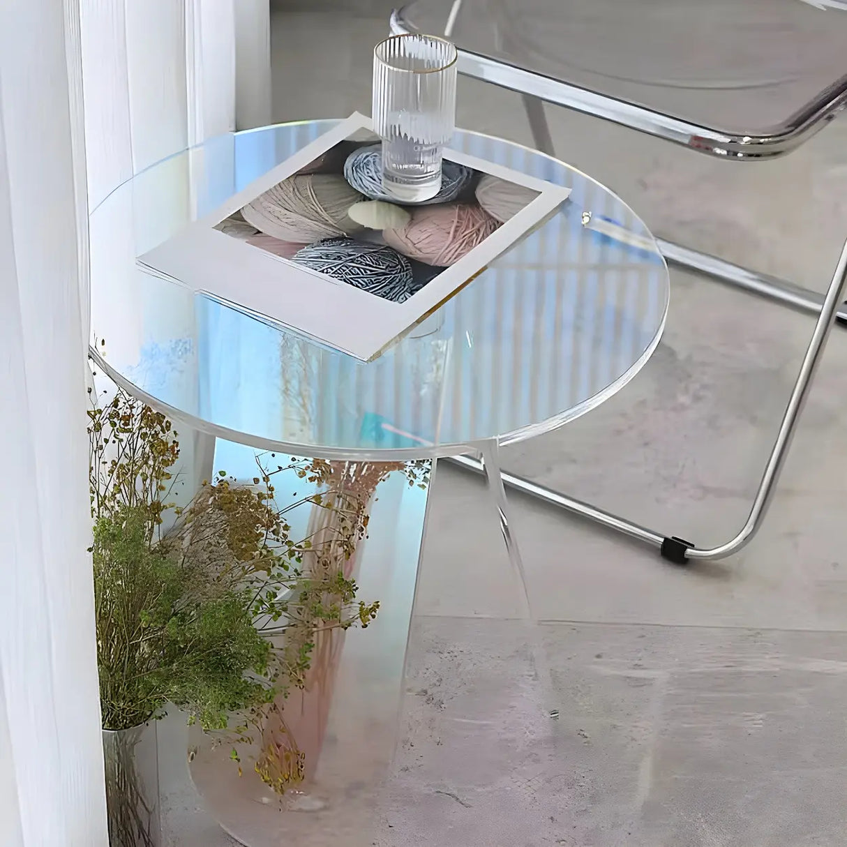 Scratch Resistant Acrylic Gloss Finish Coffee Table Image - 1