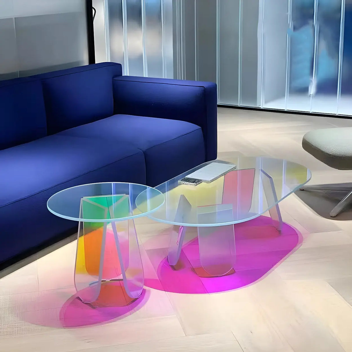 Scratch Resistant Acrylic Gloss Finish Coffee Table Image - 3