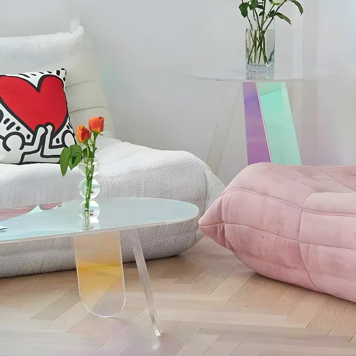 Scratch Resistant Acrylic Gloss Finish Coffee Table Image - 6