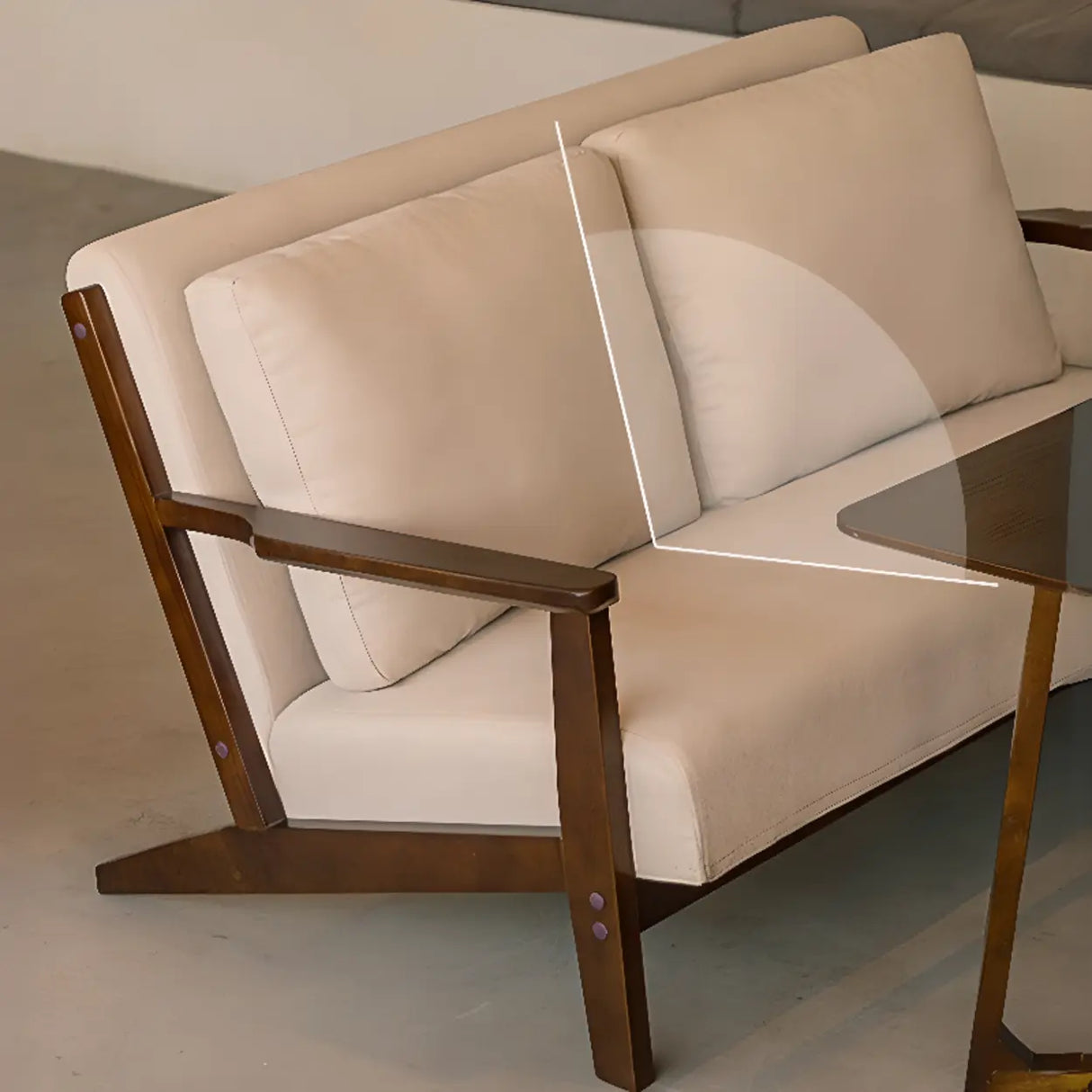 Scratch Resistant Fabric Nut-Brown Wood Frame Loveseat Image - 10