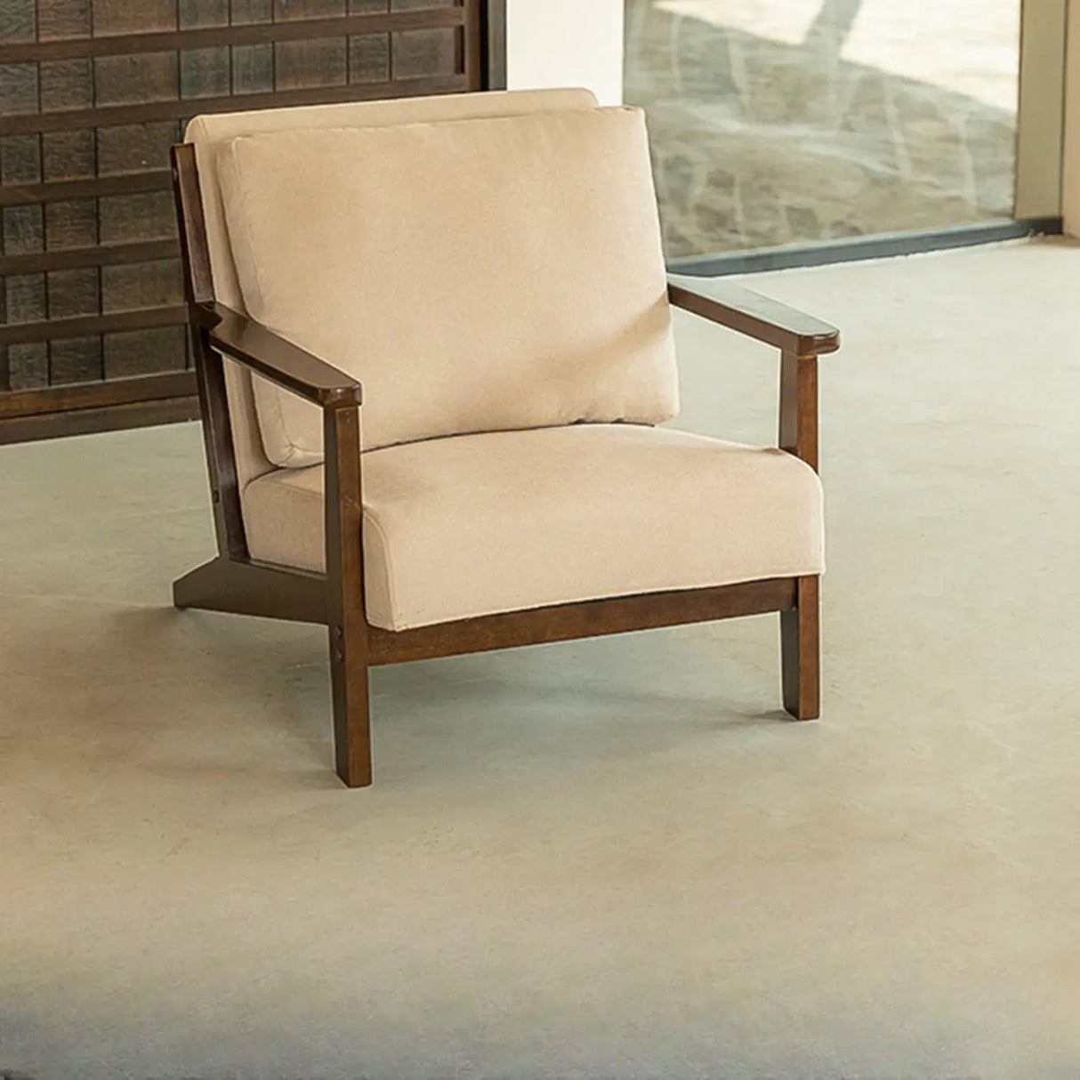 Scratch Resistant Fabric Nut-Brown Wood Frame Loveseat Image - 12