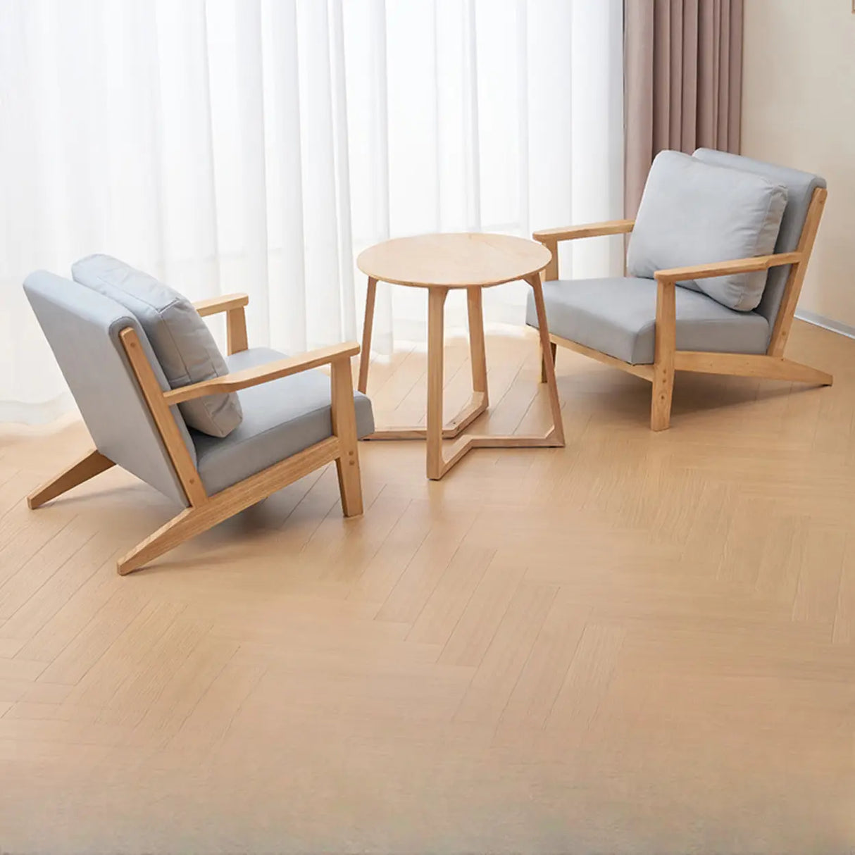 Scratch Resistant Fabric Nut-Brown Wood Frame Loveseat Image - 4