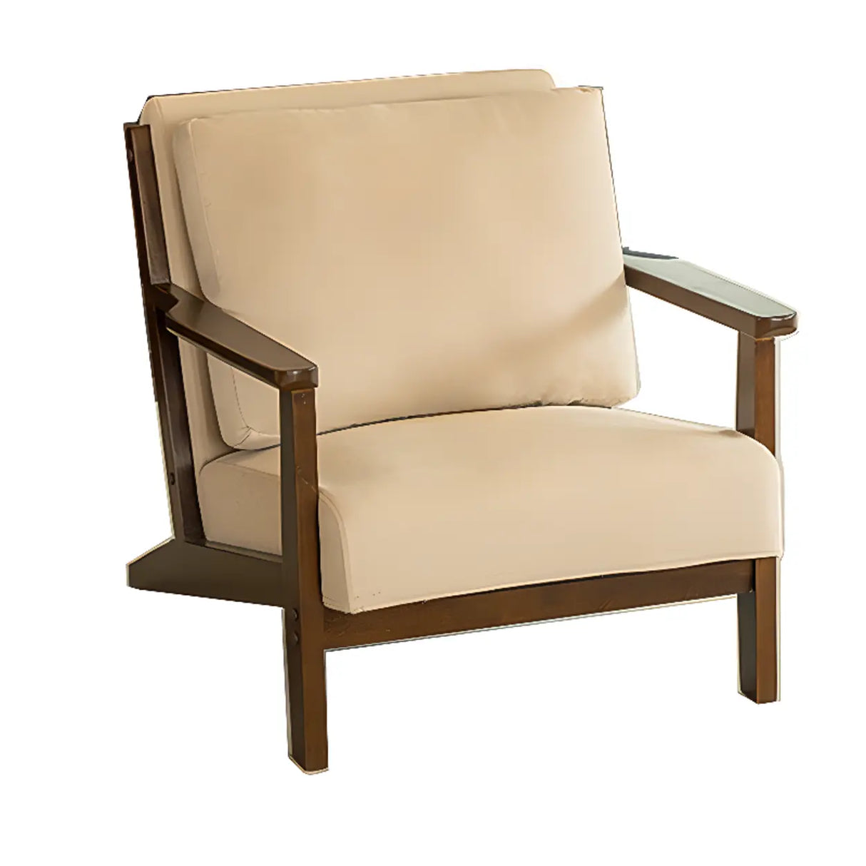 Scratch Resistant Fabric Nut-Brown Wood Frame Loveseat Image - 5