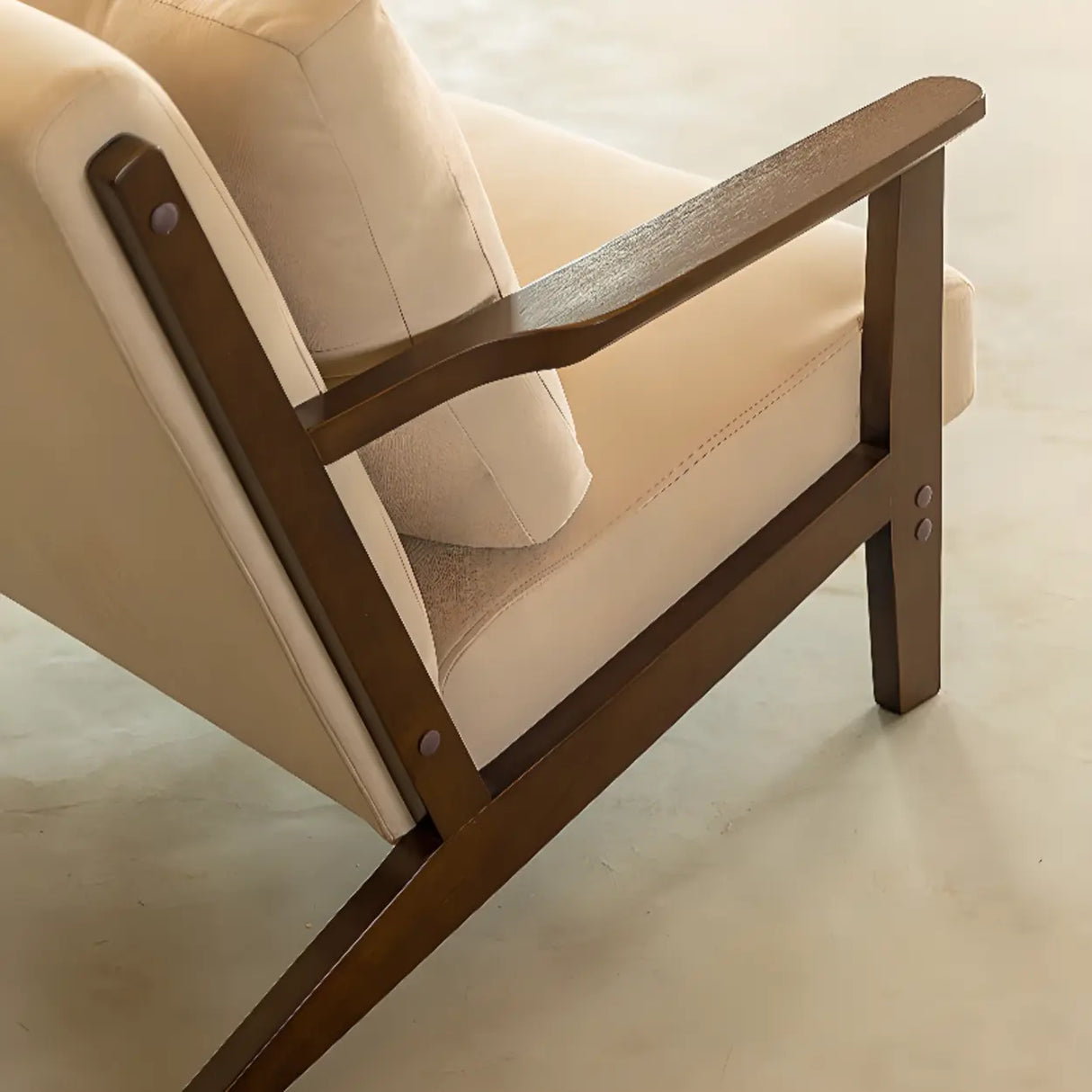 Scratch Resistant Fabric Nut-Brown Wood Frame Loveseat Image - 9