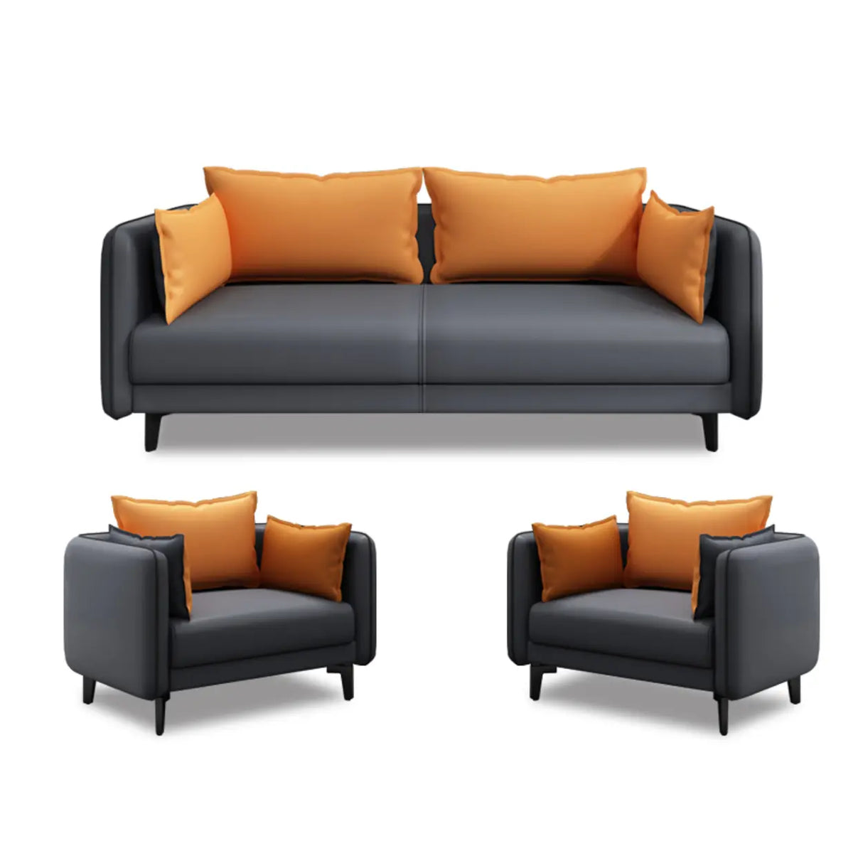 Scratch Resistant Faux Leather Pillow Back Loveseat Image - 10