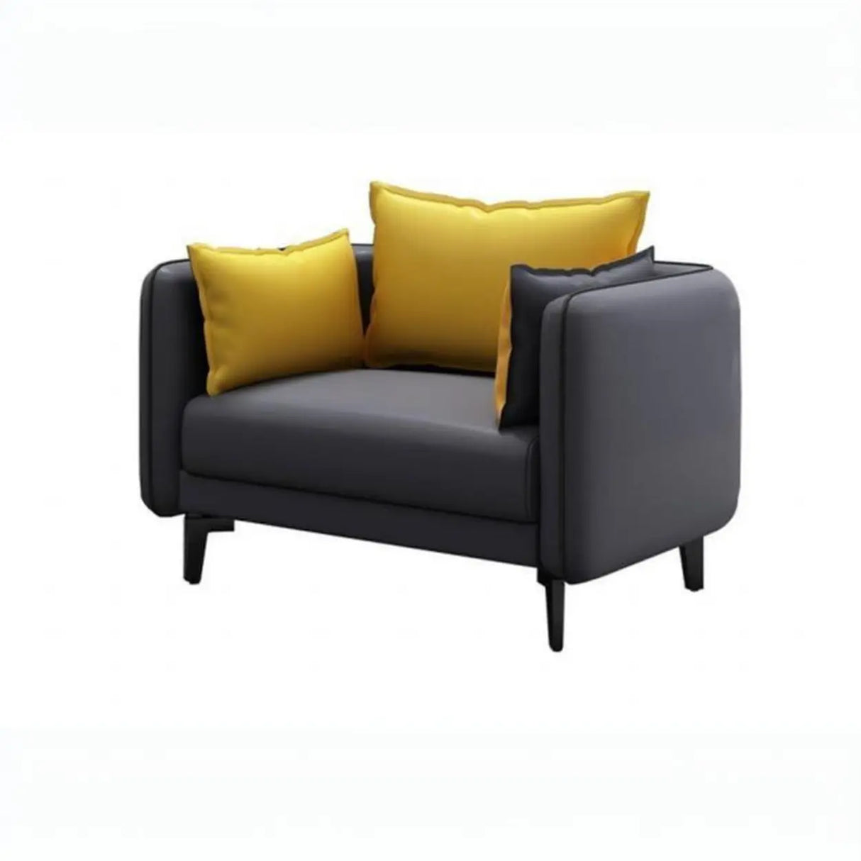 Scratch Resistant Faux Leather Pillow Back Loveseat Image - 11