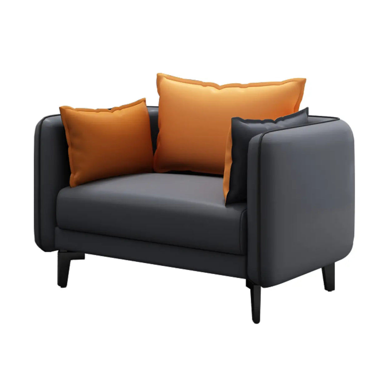 Scratch Resistant Faux Leather Pillow Back Loveseat Image - 2