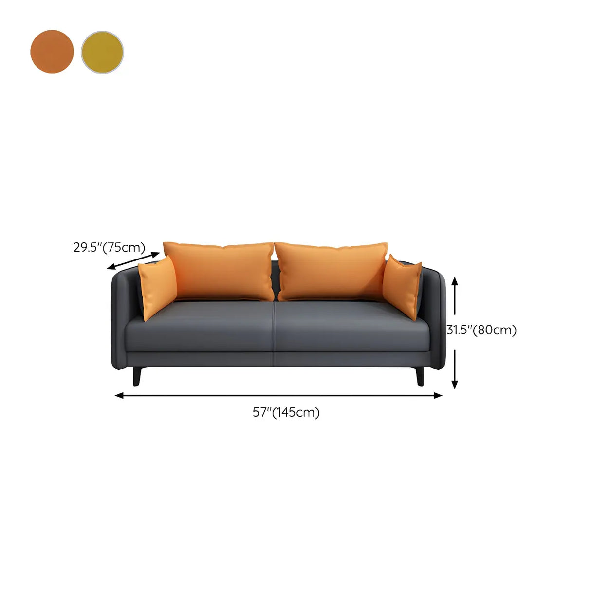 Scratch Resistant Faux Leather Pillow Back Loveseat Image - 22