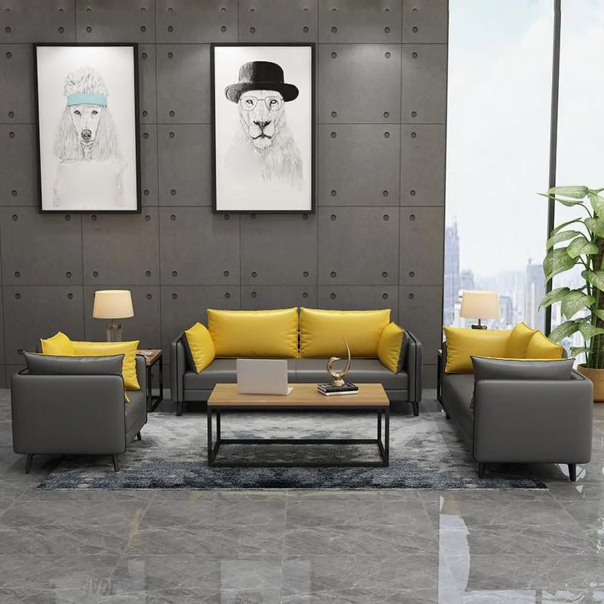 Scratch Resistant Faux Leather Pillow Back Loveseat Image - 3