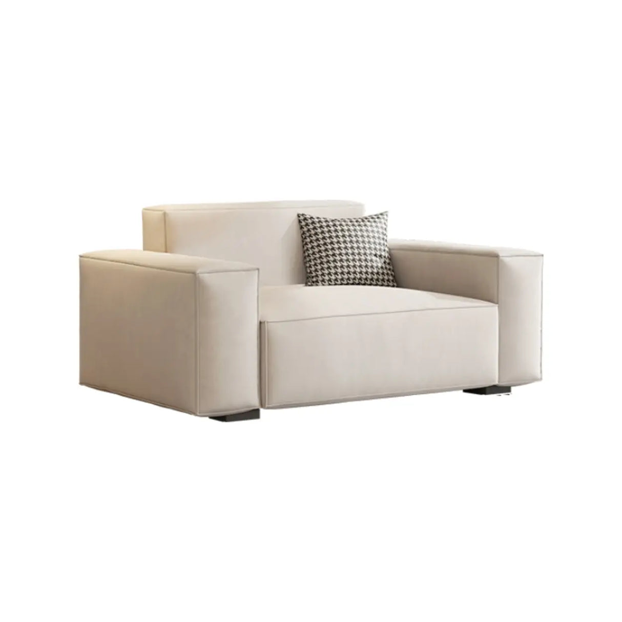 Scratch Resistant Flannel Square Arm Tight Back Sofa Image - 2