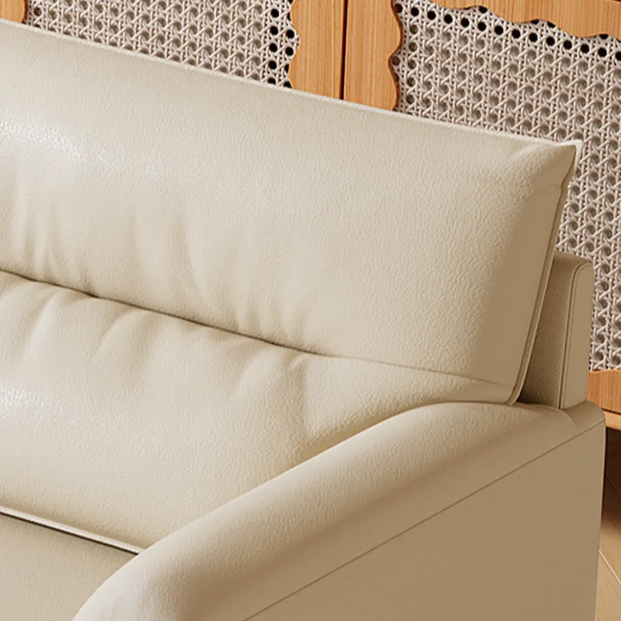 Scratch Resistant Genuine Leather Cushion Back Loveseat Image - 10