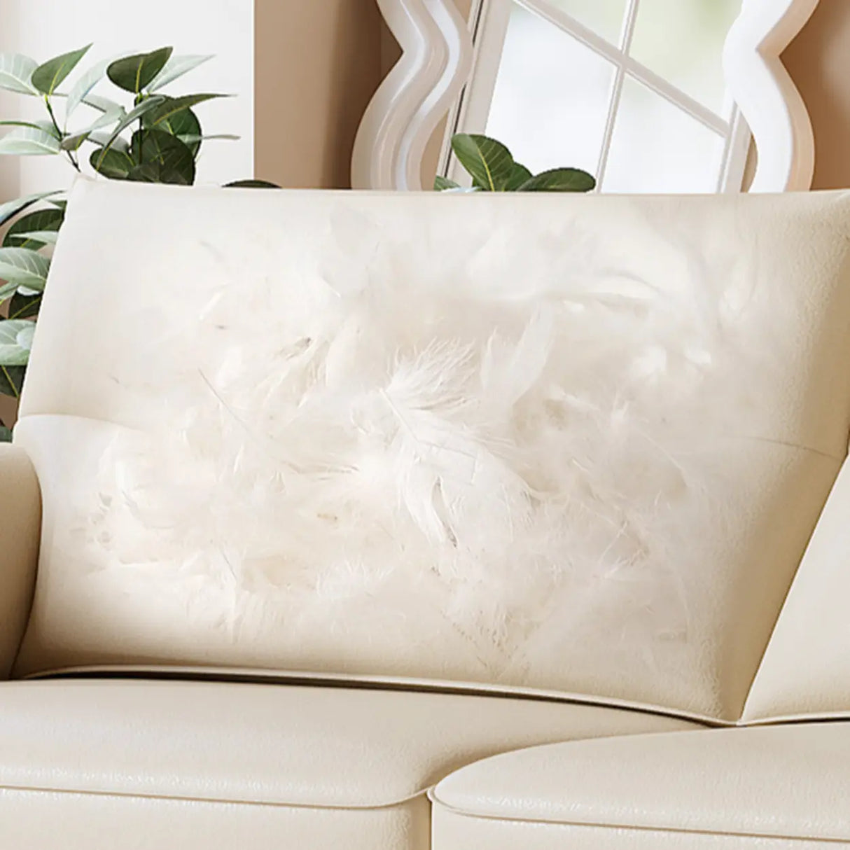 Scratch Resistant Genuine Leather Cushion Back Loveseat Image - 11